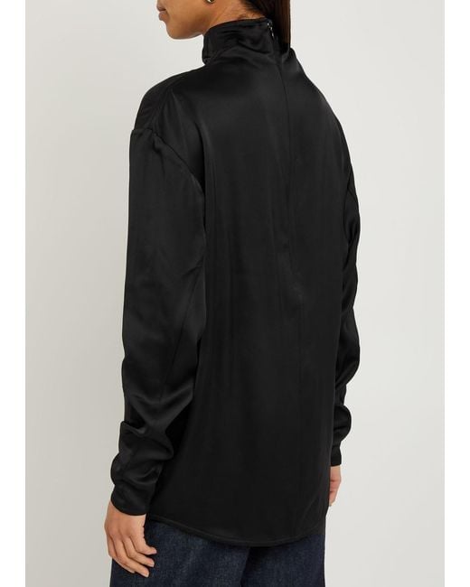 Totême Black Satin Top