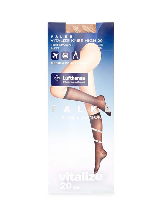 Falke Blue Vitalize 20 Denier Knee-high Socks