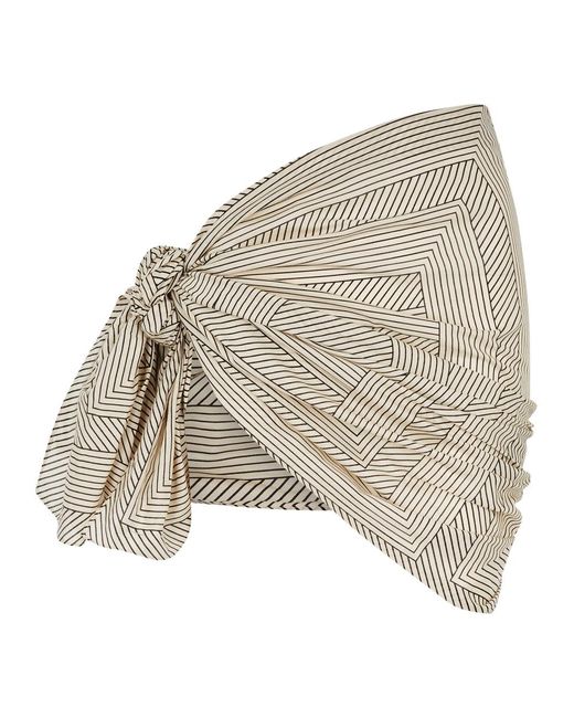 Totême  Natural Striped Logo Cotton-blend Sarong