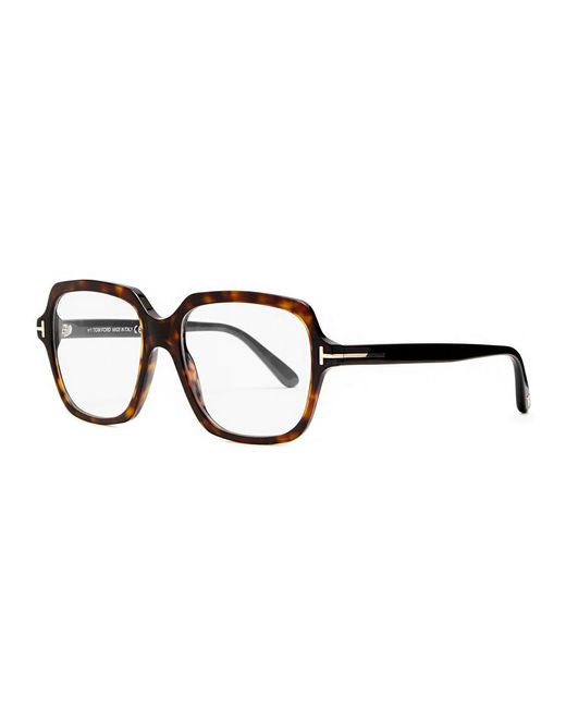 Tom Ford Brown Square Frame Optical Glasses, Eyewear, Dark Havana, Classic Design, Lightweight Frame