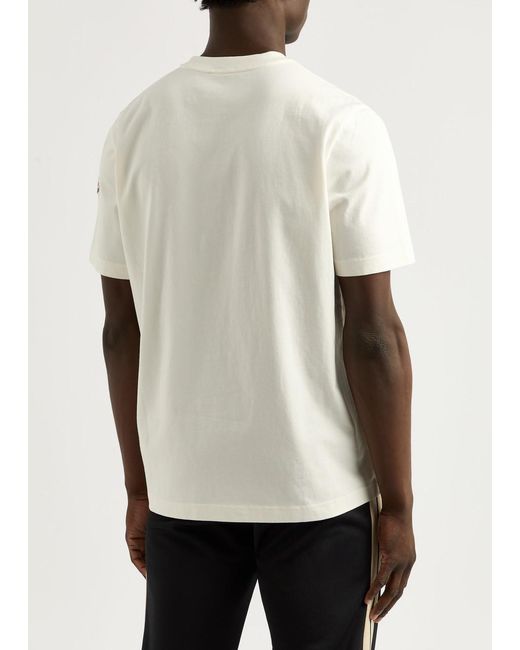 Moncler White Logo Cotton T-Shirt for men