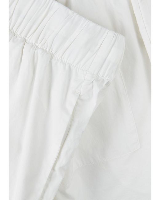 Tekla White Poplin Pyjama Shorts