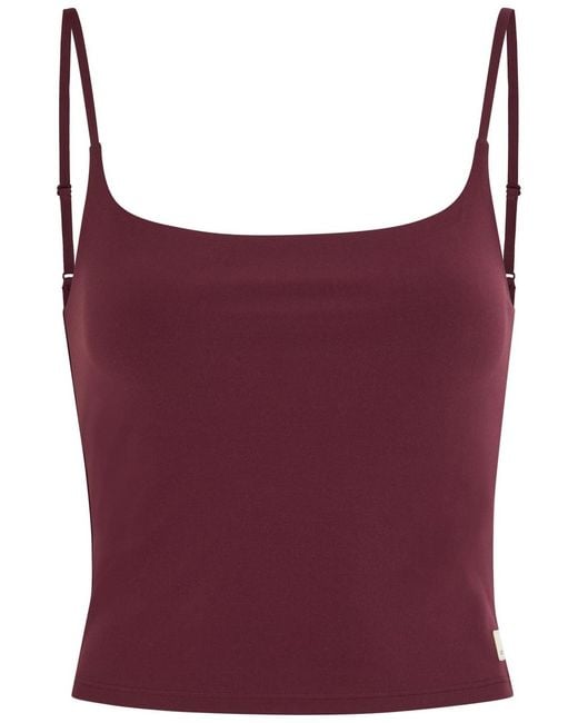 Vuori Women's Purple Allthefeels Stretch-Jersey Workout Tank Top