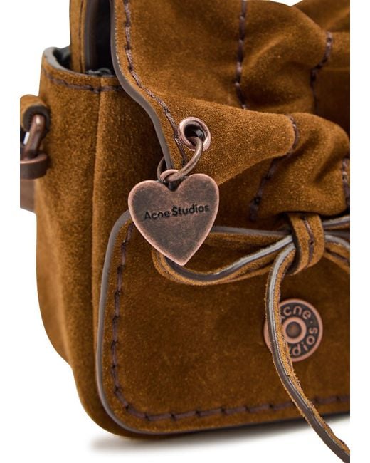 Acne Brown Multipocket Micro Suede Cross-Body Bag