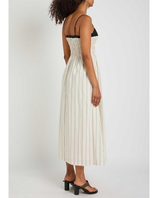 Rails White Primrose Striped Cotton Midi Dress