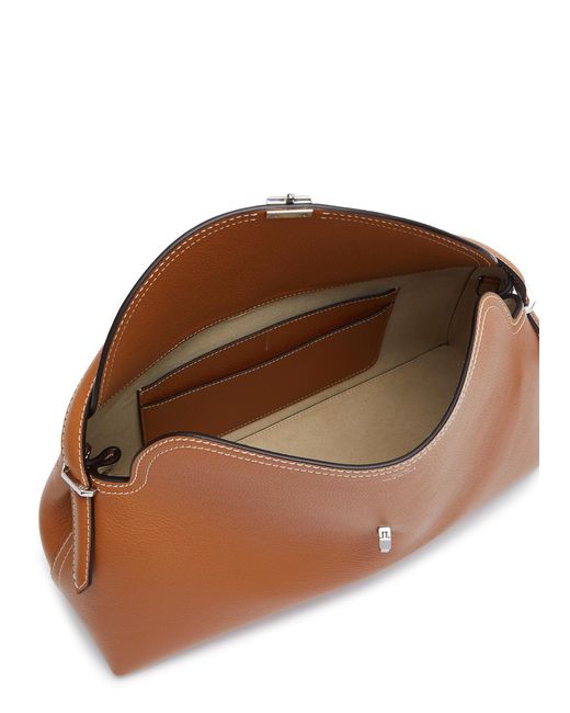 Totême  Brown Totême T-lock Leather Top Handle Bag
