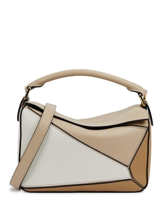 Loewe Puzzle Small Panelled Leather Crossbody Bag in Natural Lyst