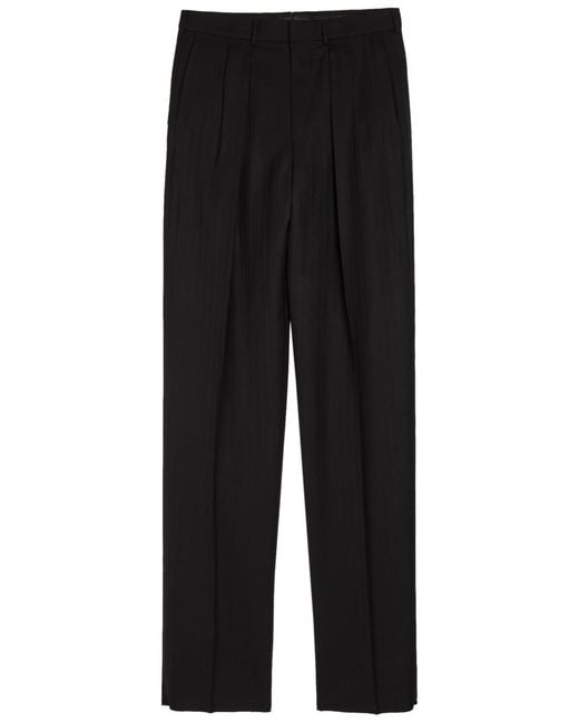 Tom Ford Black Striped Wool Trousers for men