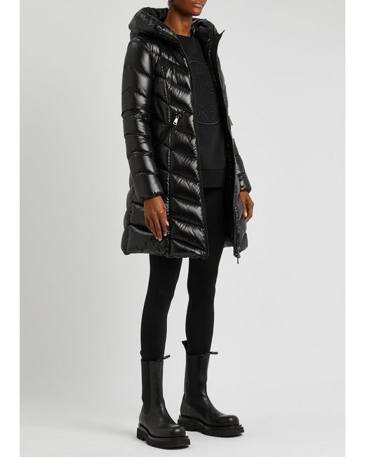 Moncler Black Marus Quilted Shell Coat