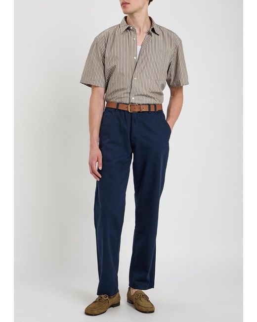 Forét Gray Striped Cotton Shirt for men