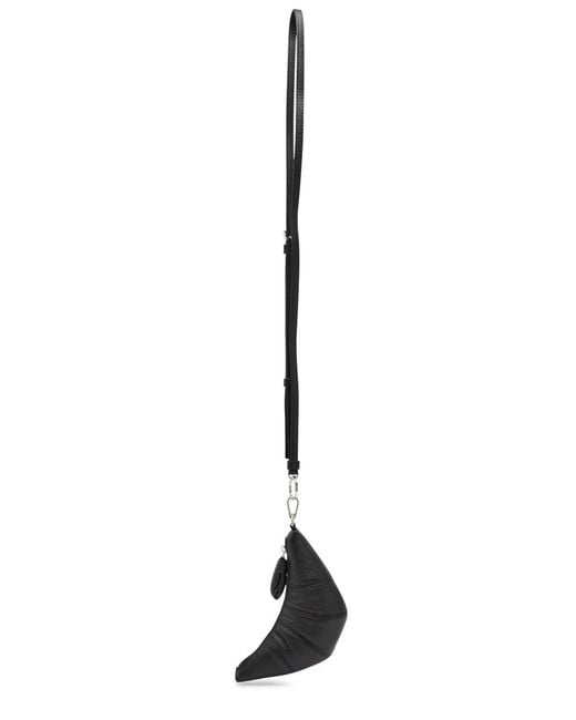 Lemaire Black Croissant Leather Cross-Body Coin Purse