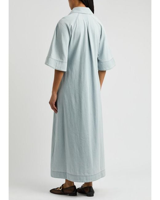 Zimmermann Blue Acacia Chambray Midi Dress