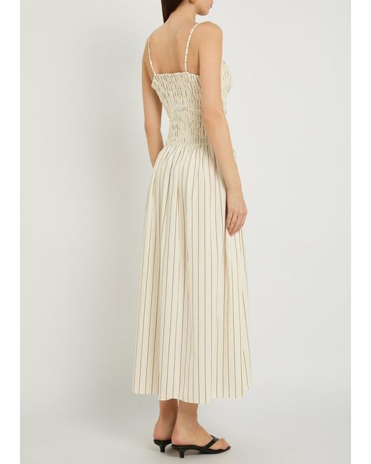 Faithfull The Brand Natural Araceli Striped Cotton Maxi Dress