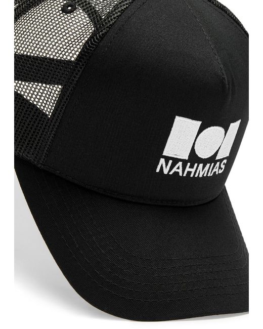 NAHMIAS Black Logo-embroidered Canvas Trucker Cap for men