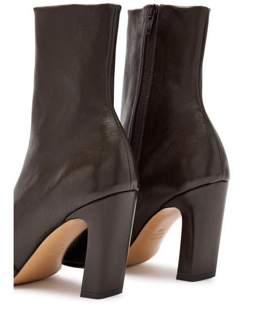 Khaite Brown Nevada 85 Designer Leather Ankle Boots Uk3