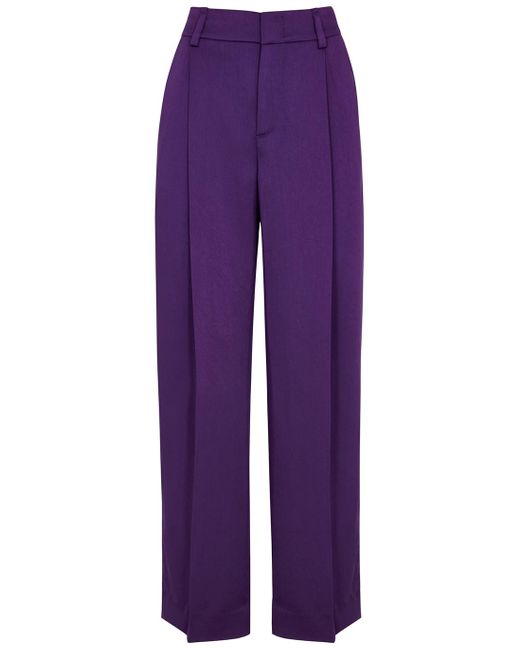 Vince Purple Wide-leg Satin Trousers | Lyst