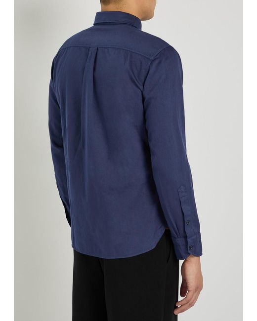 Tom Ford Blue Cotton And Linen-Blend Shirt for men