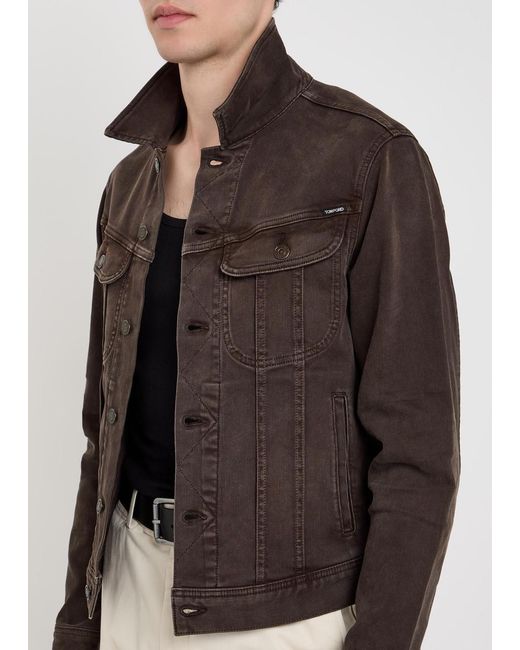Tom Ford Brown Patch Pocket Denim Jacket for men