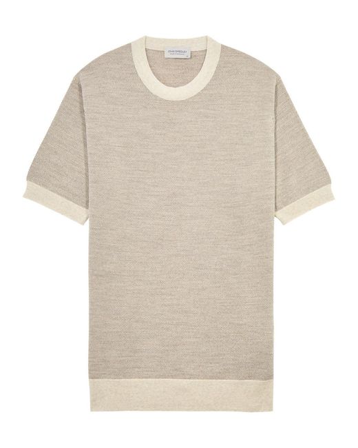 John Smedley Natural Wool T-Shirt for men