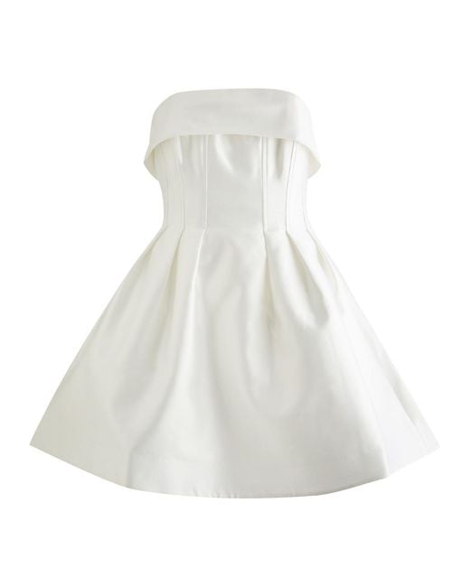 Rebecca Vallance White Cristine Strapless Satin Mini Dress
