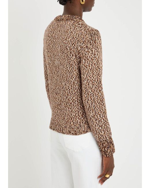 Moncler Brown Chunky Knit Wool Jumper
