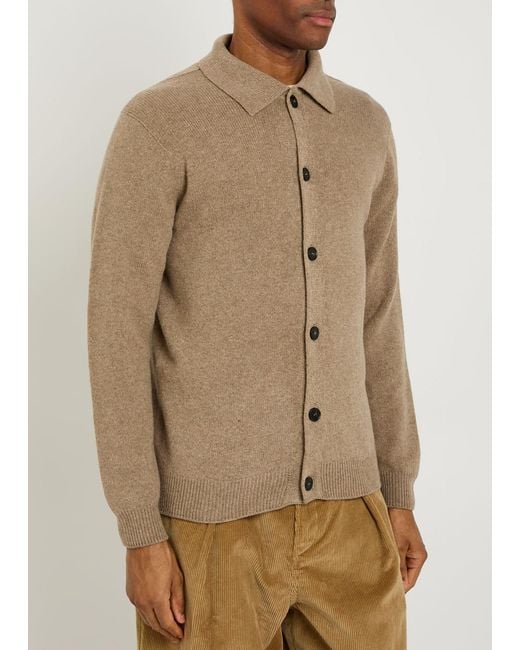 Sunspel Brown Wool Cardigan for men