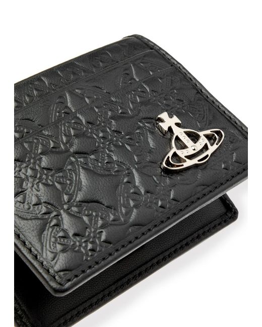 Vivienne Westwood Black Embossed Leather Card Holder for men