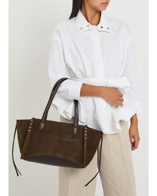 J.W. Anderson Brown Elongated Loafer Suede Tote Bag