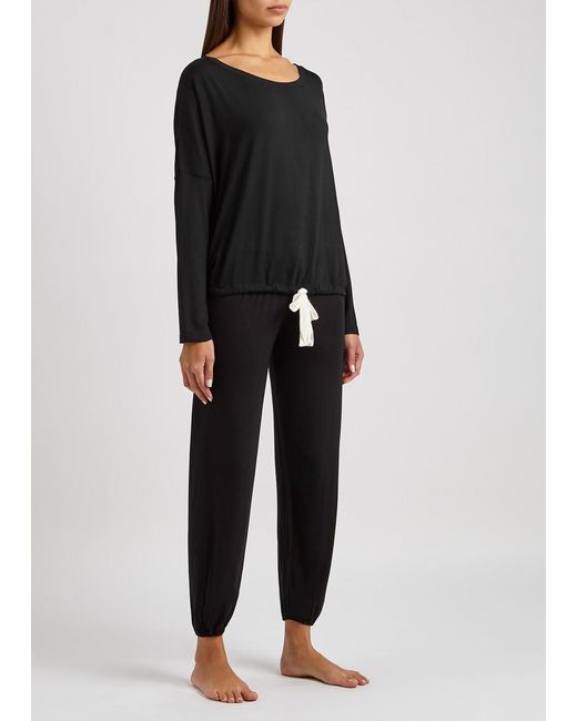 Eberjey Black Gisele Stretch-modal Pyjama Set
