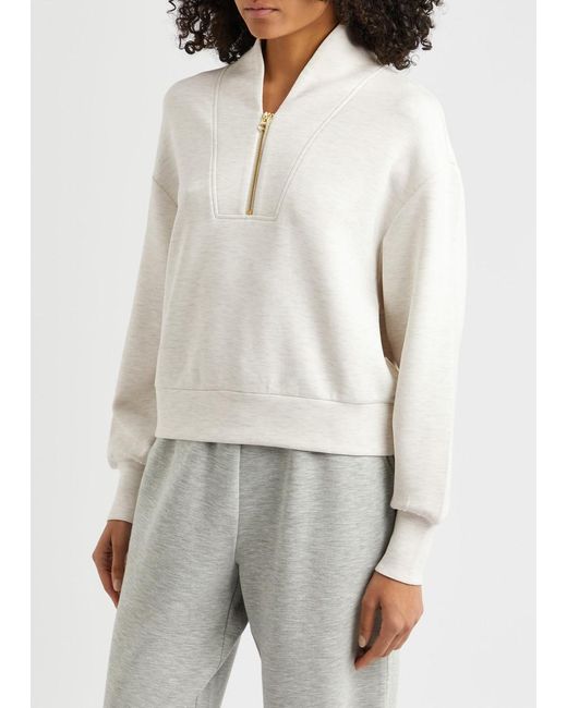 Varley White Davidson Half-zip Stretch-jersey Sweatshirt