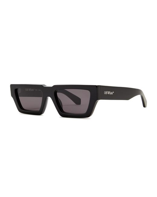 Off-White c/o Virgil Abloh Black Manchester Rectangle-frame Sunglasses for men