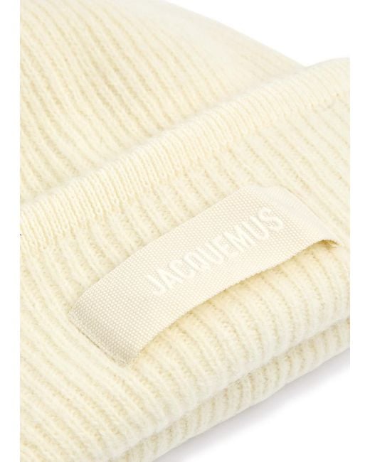 Jacquemus Natural Le Bonnet Gros Grain Alpaca-Blend Beanie