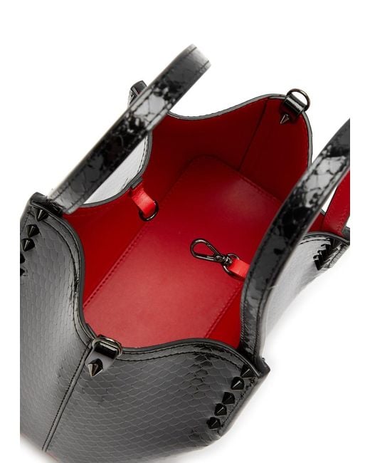 Christian Louboutin Black Cabarock Mini Patent Leather Top Handle Bag