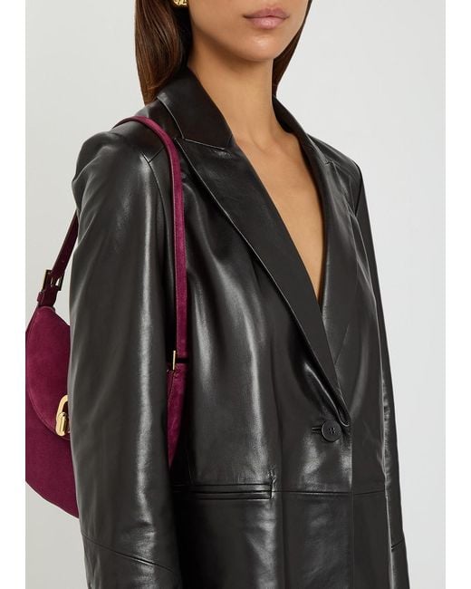Nour Hammour Black Arden Leather Blazer