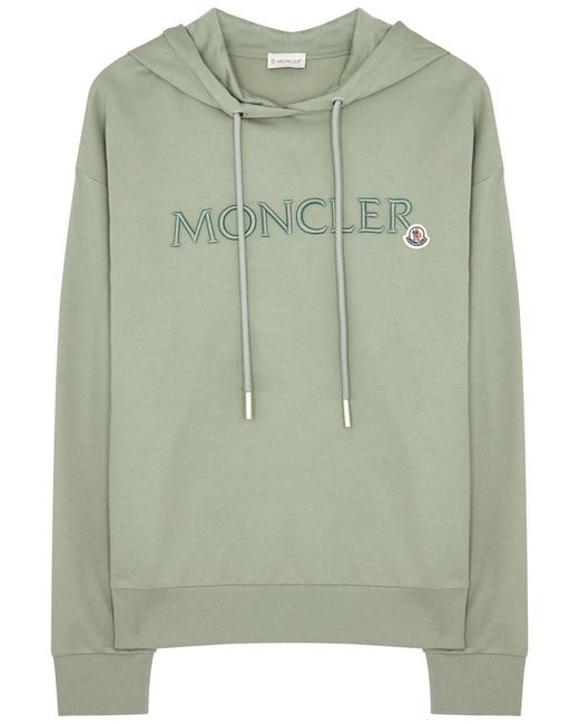 Moncler Green Logo Hooded Cotton Sweatshirt