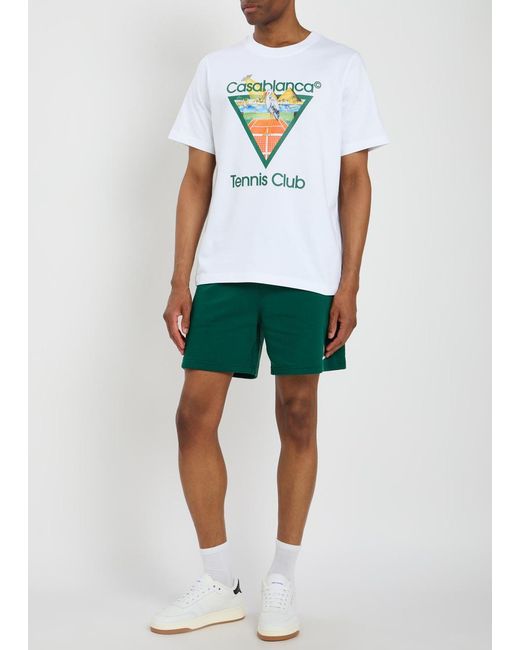 Casablanca Green Logo Cotton Shorts for men