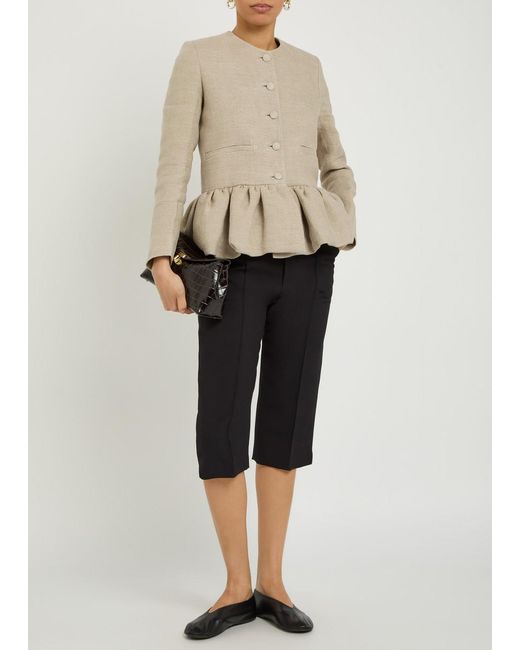 LIBEROWE Natural Peplum-Hem Linen Jacket