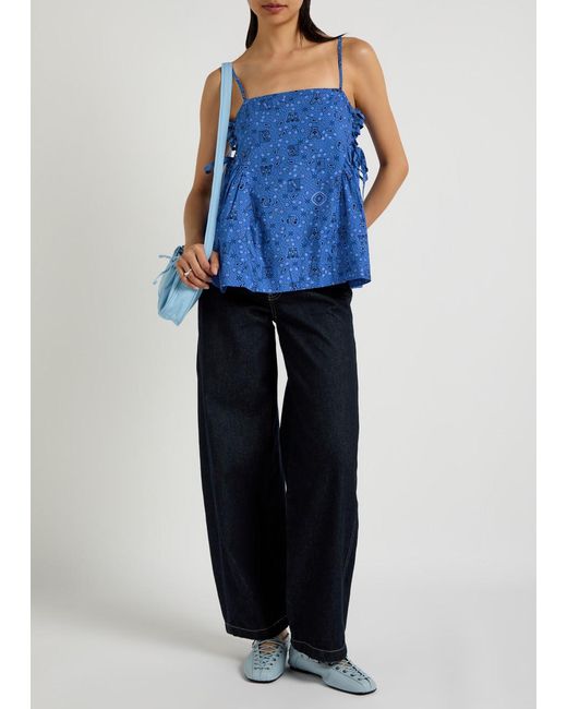Damson Madder Blue Cressida Paisley Cotton Top