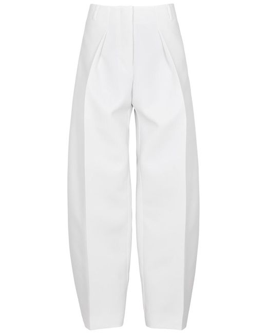 Jacquemus White Le Pantalon Ovalo Barrel-Leg Trousers