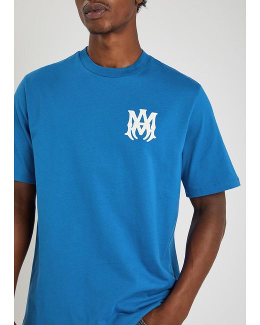 Amiri Blue Core Logo-Print Cotton T-Shirt for men