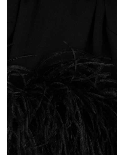 16Arlington Black Hoku Feather-trimmed Top