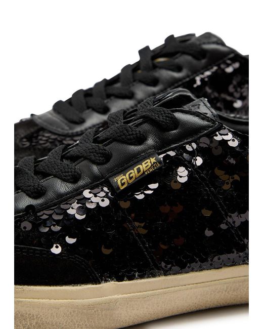 Golden Goose Deluxe Brand Black Soul Star Sequin-Embellished Leather Sneakers