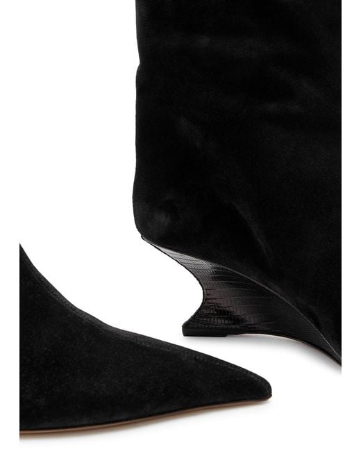 Paris Texas Black Nina 50 Suede Knee-High Boots