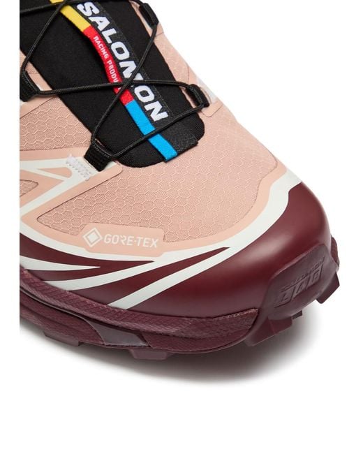 Salomon Brown Xt-6 Gtx Panelled Mesh Sneakers
