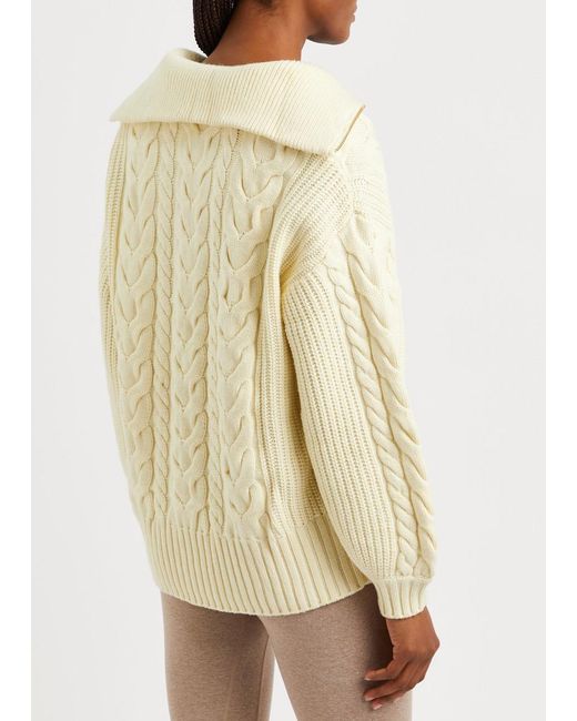 Varley Natural Daria Cable-knit Half-zip Jumper