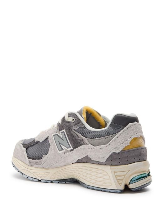 New Balance White 2002R Panelled Brushed Suede And Mesh-Knit Sneakers