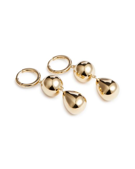 LIE STUDIO Metallic The Catherine 18Kt-Plated Hoop Earrings