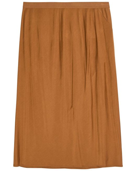 Rick Owens Brown Stretch-Jersey Knee-Length Skirt