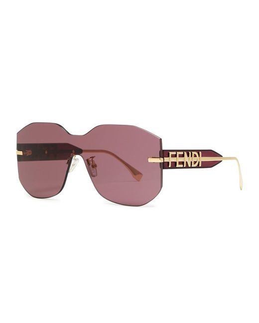Fendi Metallic Graphy Rimless Sunglasses