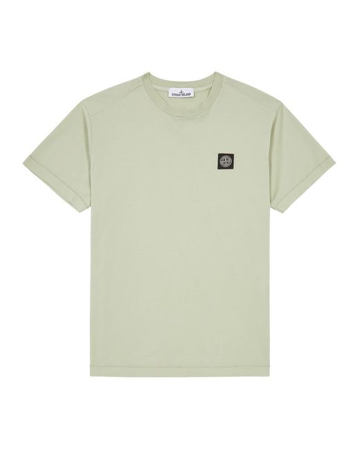 Stone Island Green Logo Cotton T-Shirt for men
